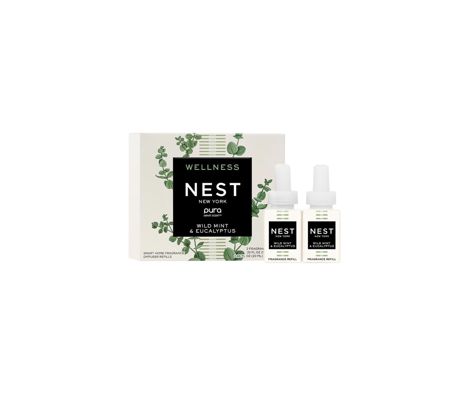Pura Wild Mint & Eucalyptus Refills (Set of 2) 0.33 fl oz/19.5 ml