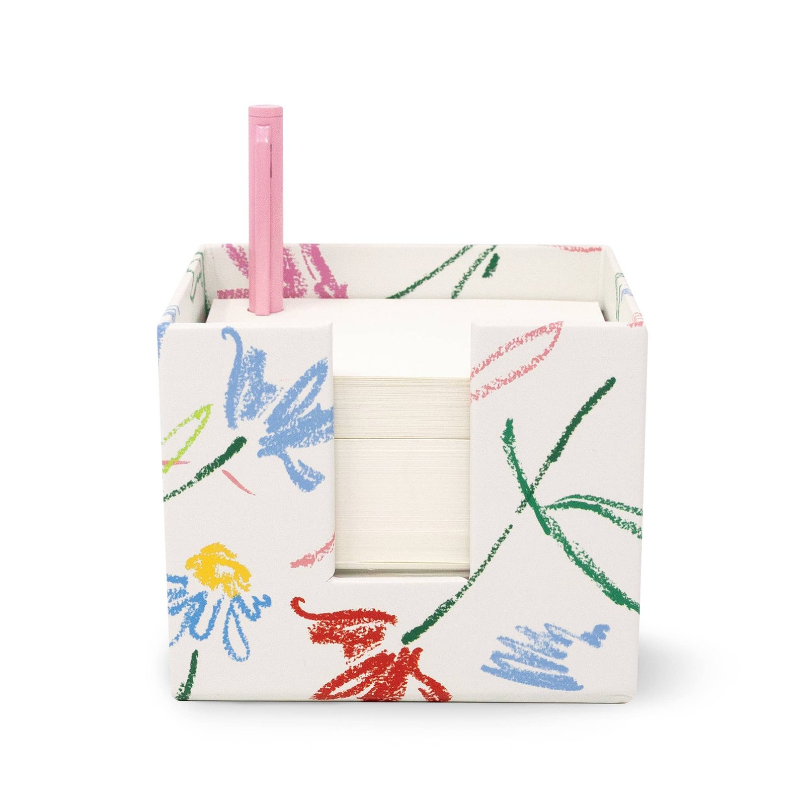 Notecube with Pen, Joyful Garden