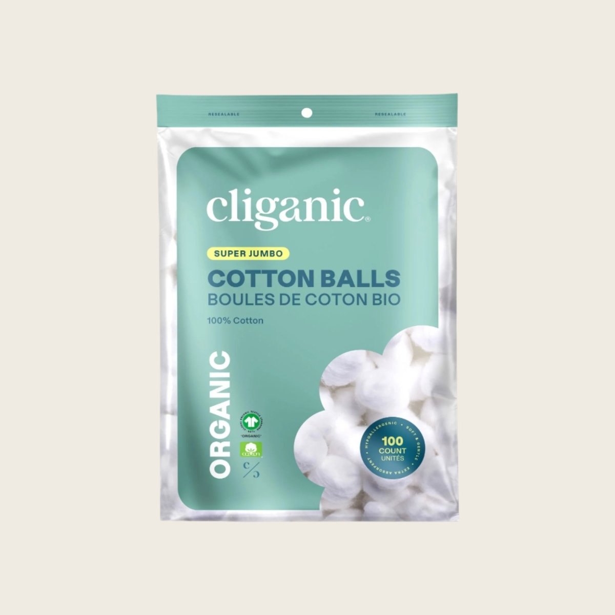 Organic Super Jumbo Cotton Balls 100ct