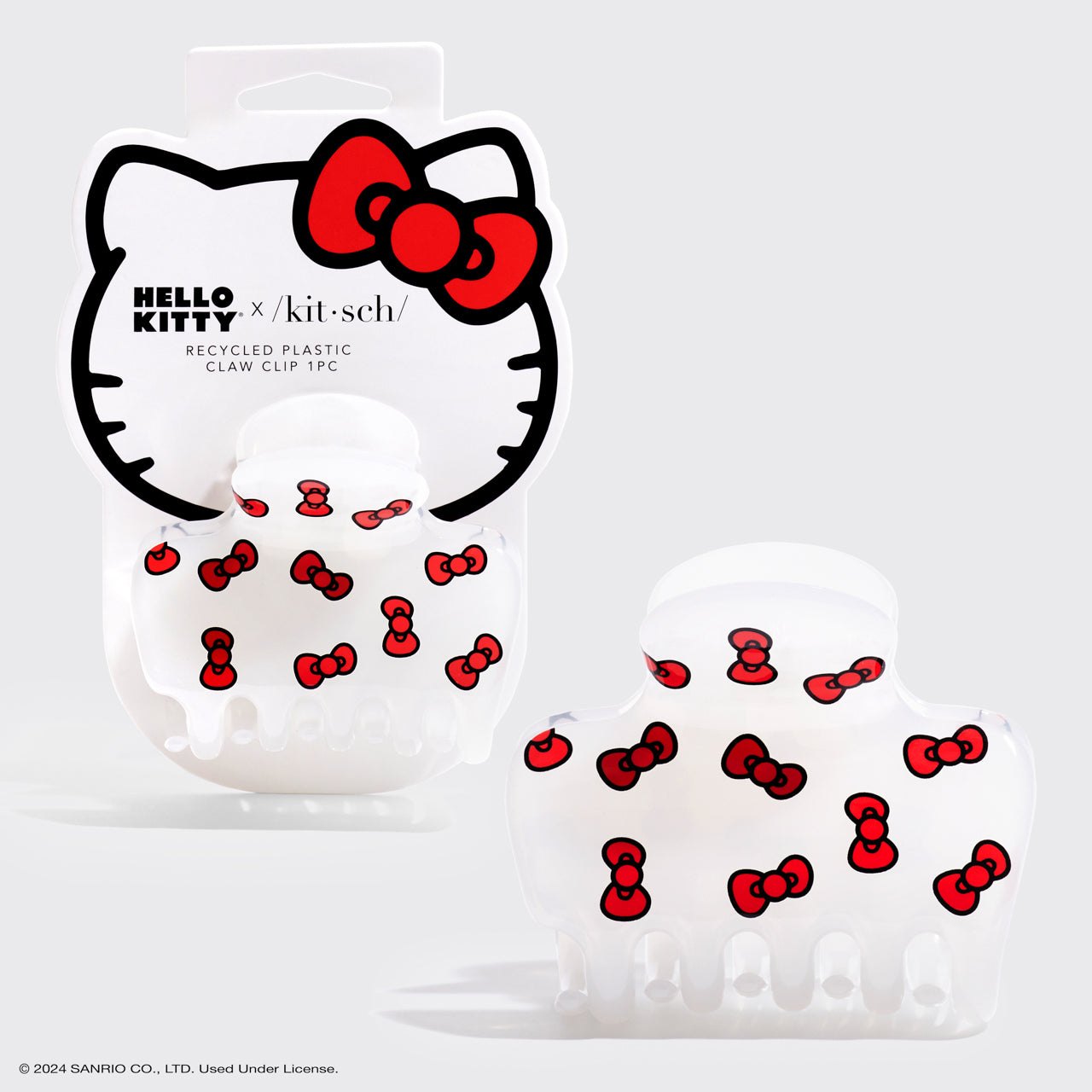 Hello Kitty x Kitsch Recycled Puffy Claw Clip- Kitty Bows