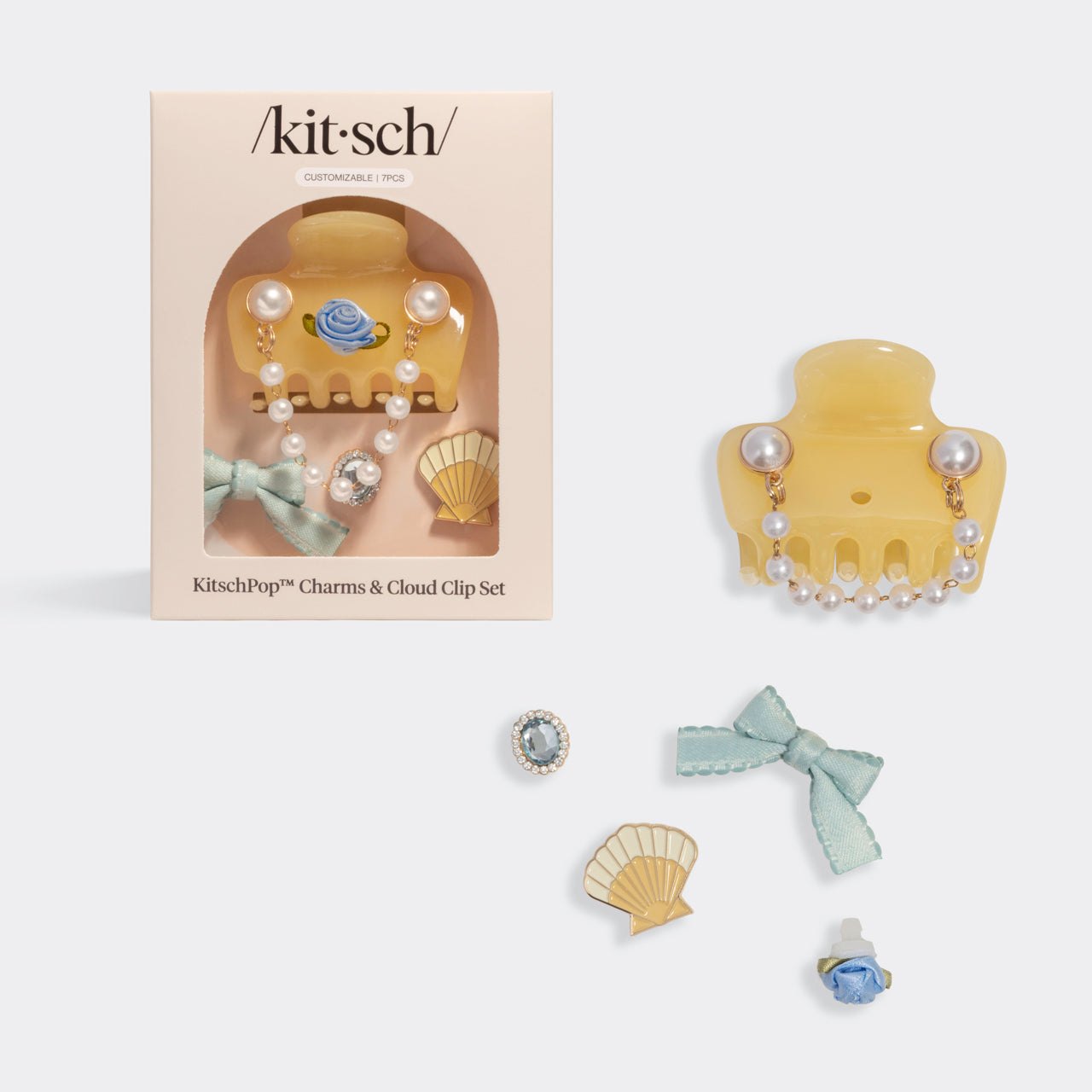 KitschPop™ Cloud Clip 7pc Set Coastal Cottage - Butter Yellow