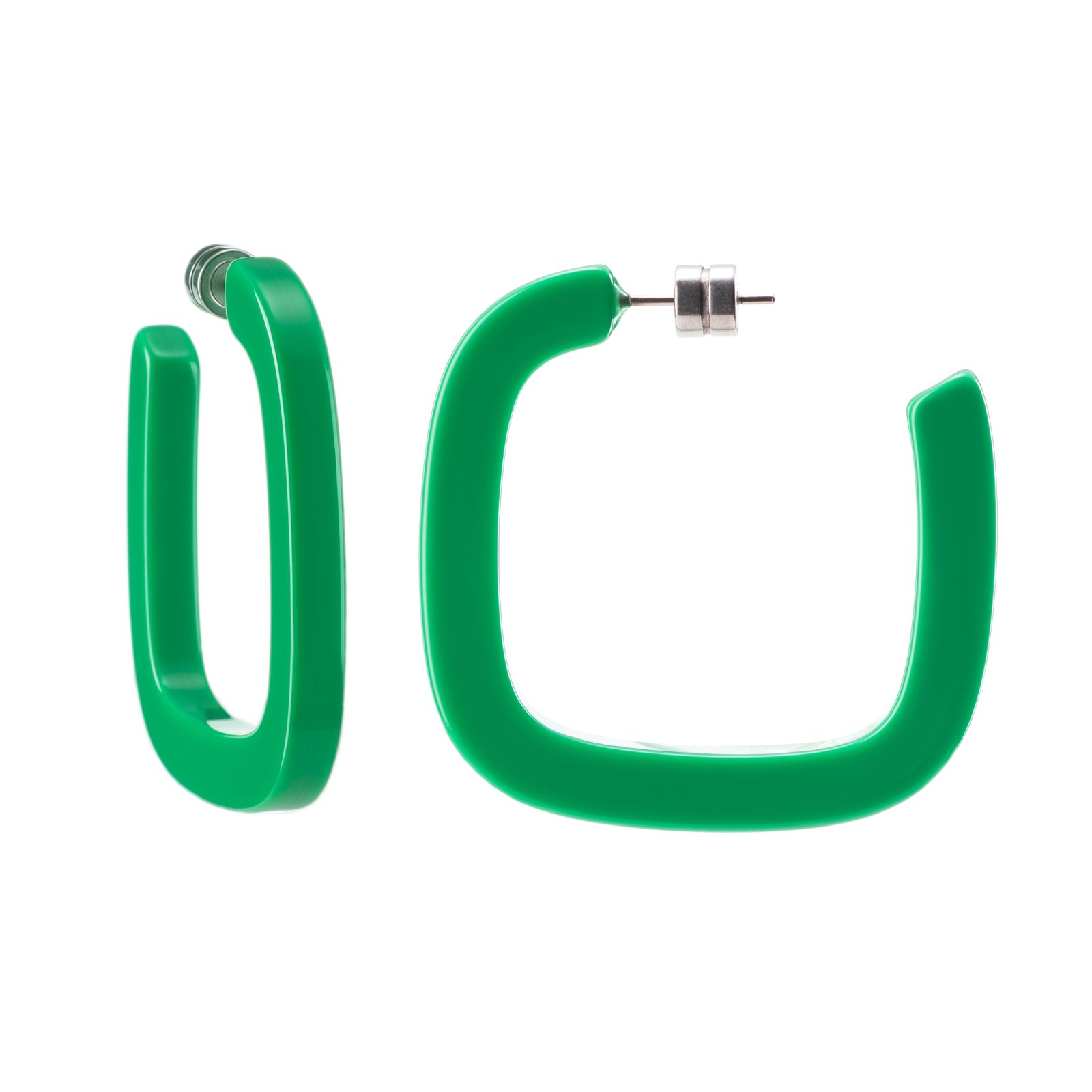 Midi Square Hoops in Poppy