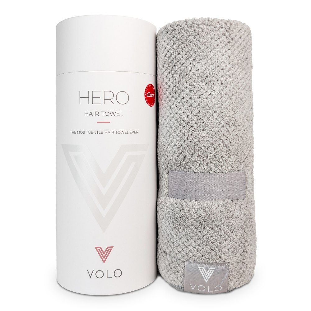 VOLO Hero Hair Towel- Luna Gray Luxe Tube