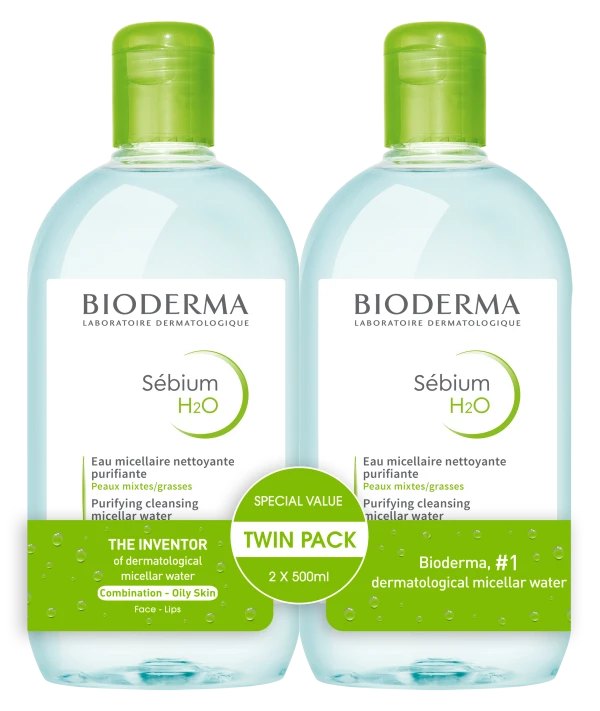 Bioderma Duo Sebium H2O 2 x 16.9 fl.oz