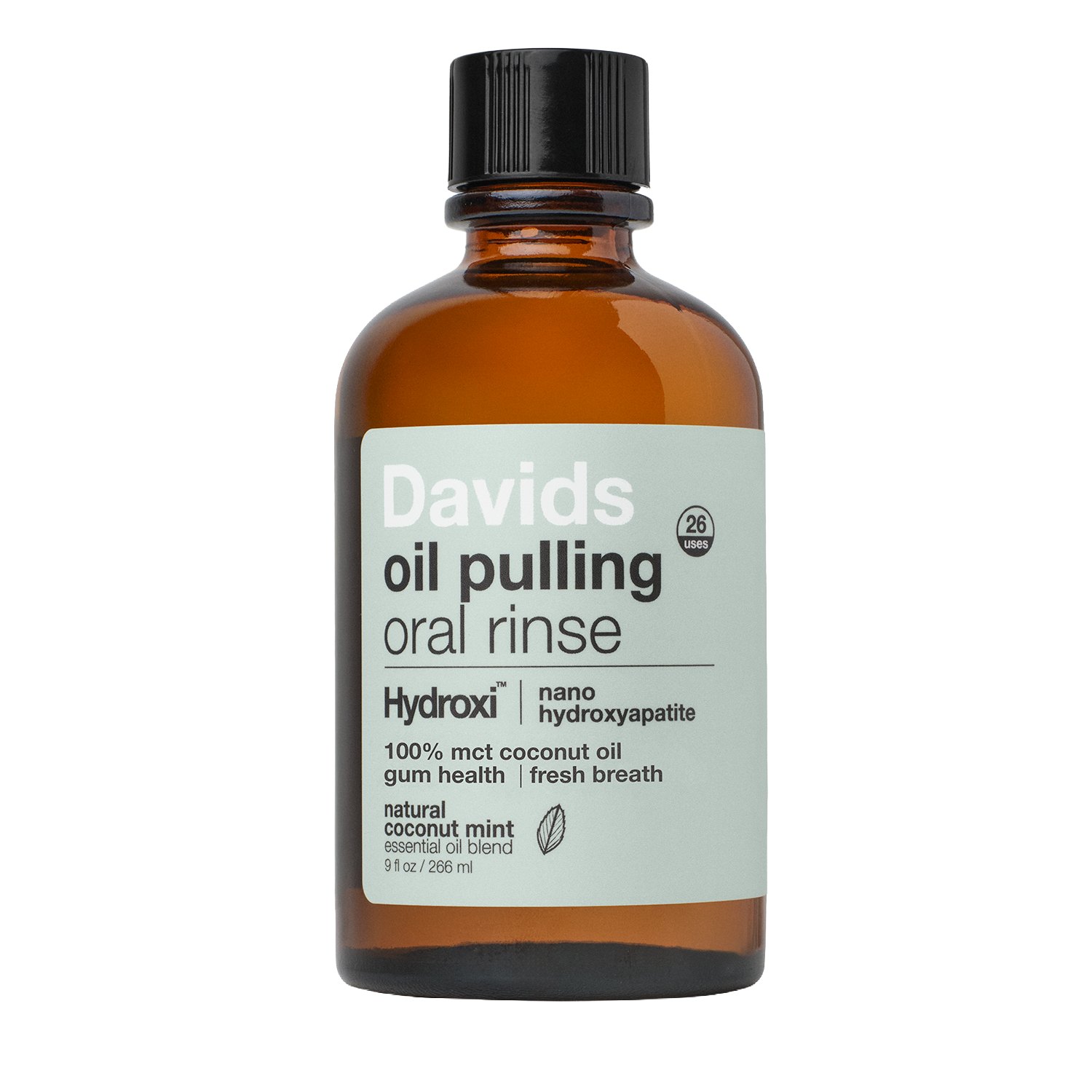 Davids Hydroxi™ oil pulling oral rinse w/ nano hydroxyapatite / 9oz