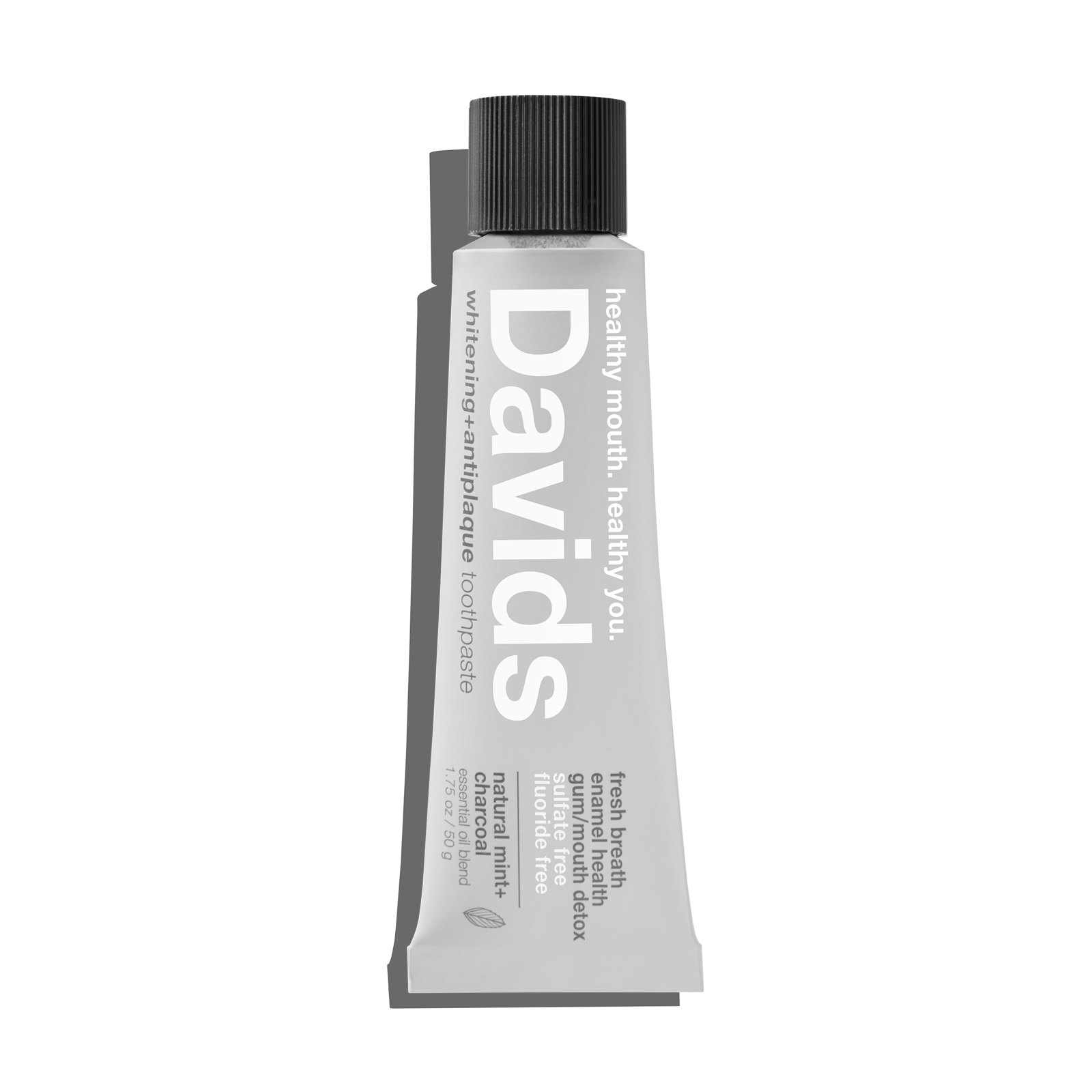 Davids travel size premium toothpaste / charcoal+peppermin