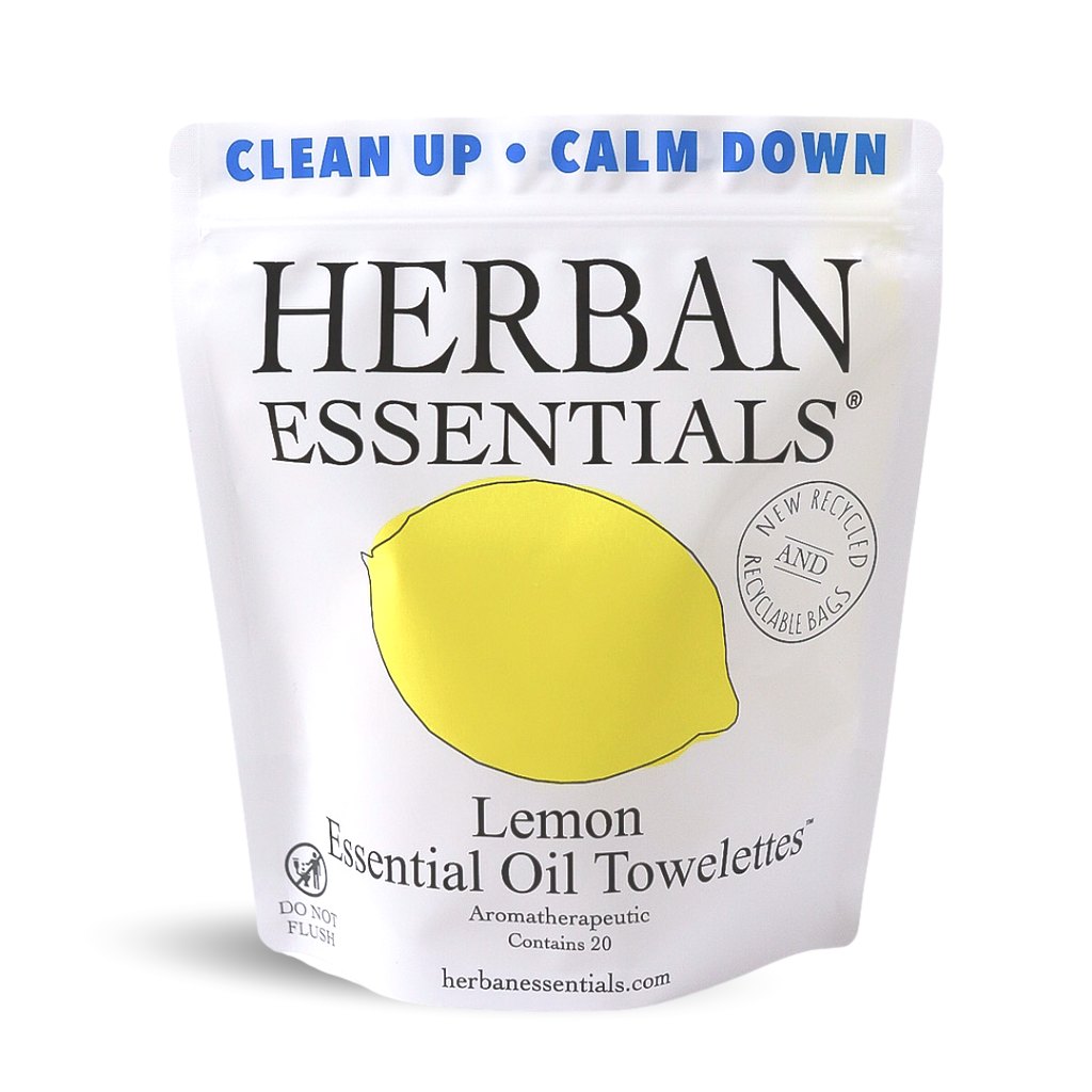 Lemon Towelettes - 20 Individual Essential Oil Wipes
