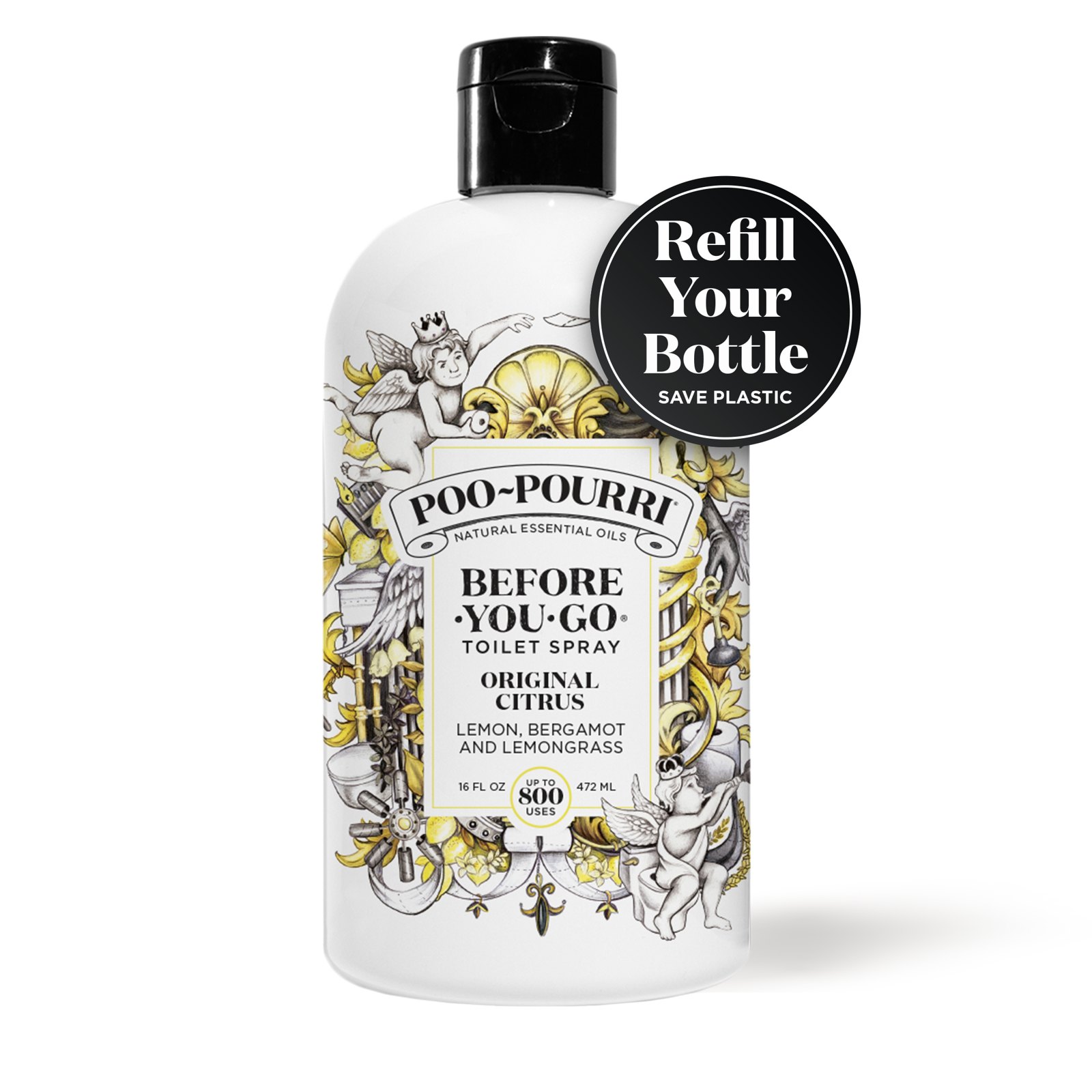 Poo~Pourri Original Citrus Refill Size Bottle 16 oz.