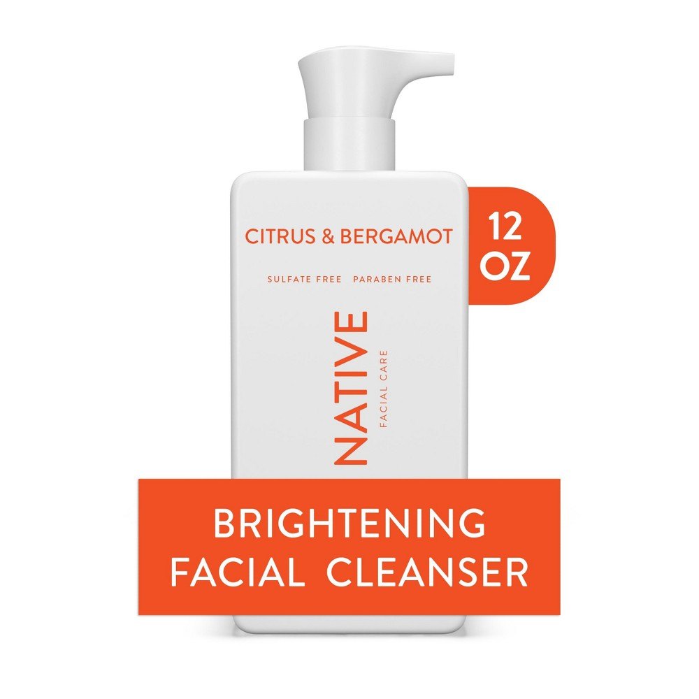 Native Brightening Facial Cleanser, Citrus & Bergamot, 12oz