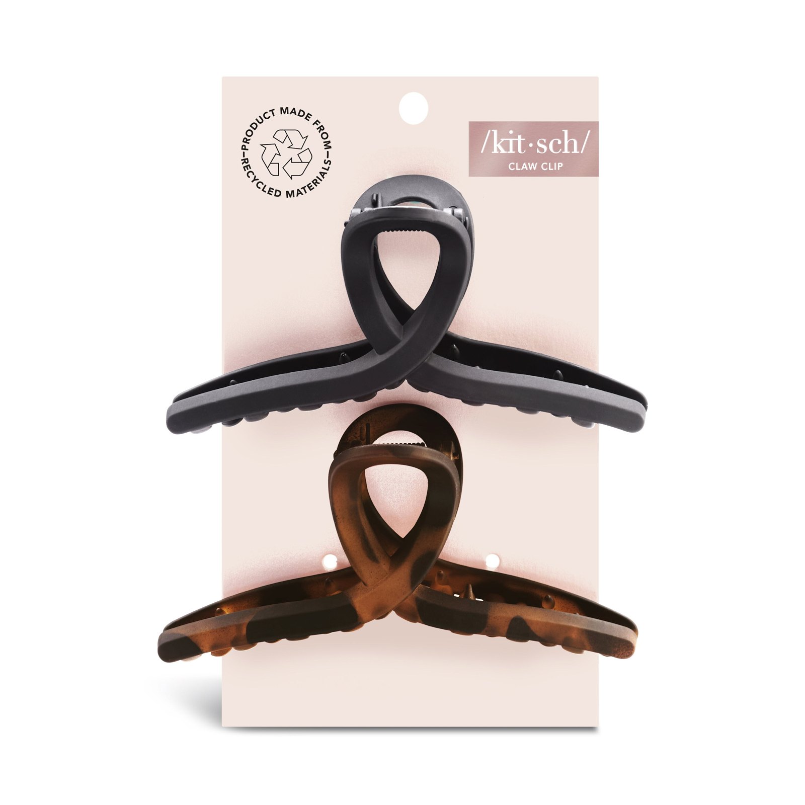 Recycled Plastic Large Loop Claw Clips 2pc - Black & Tort