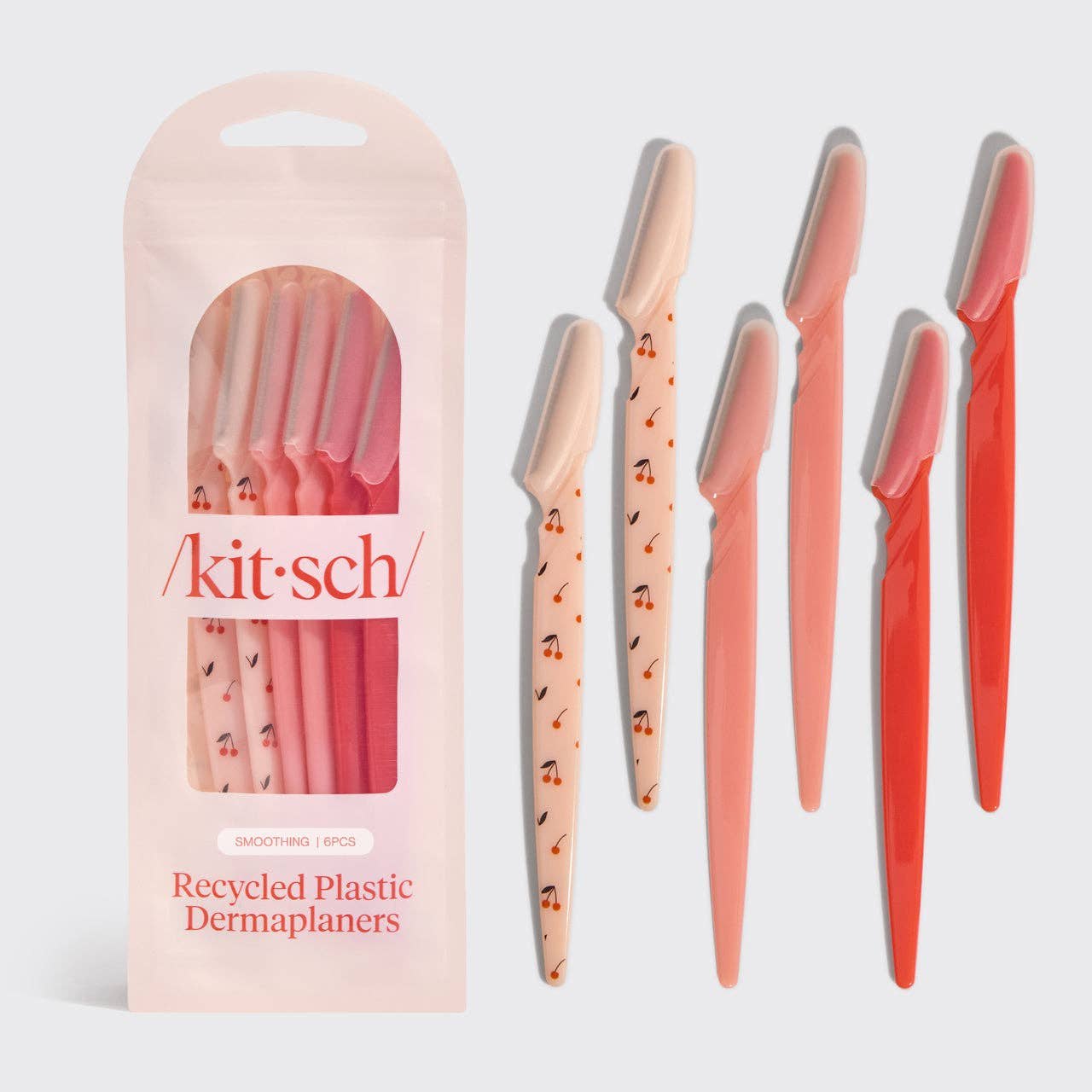 Recycled Plastic Dermaplaners 6pc Set - Asstd Cherry Blossom