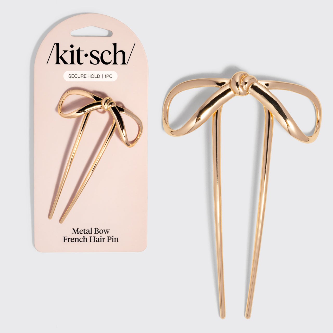The Grinch x Kitsch Gold Bow French Hair Pin