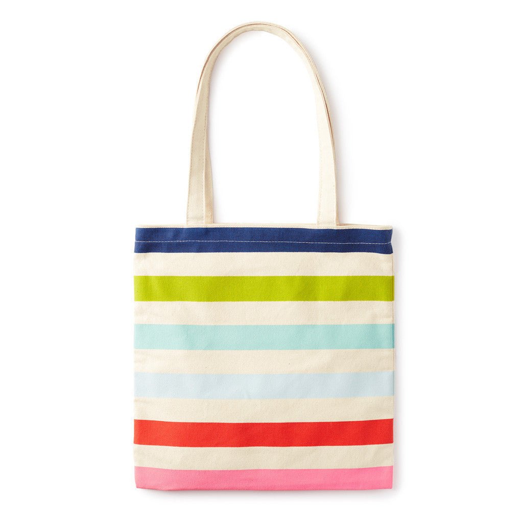 Canvas Book Tote, Candy Stripe