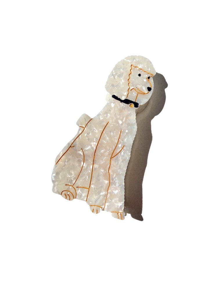 Hand-painted Poodle Dog Breed Claw Hair Clip \| Eco-Friendly