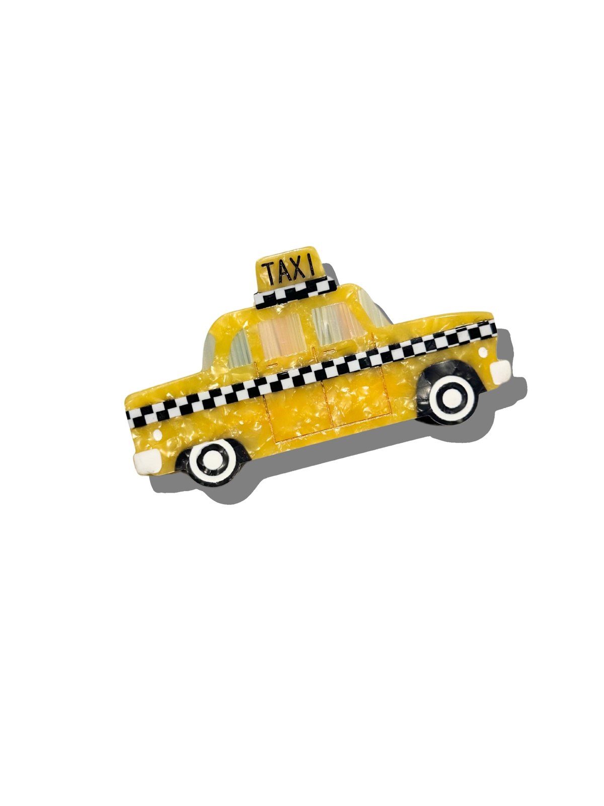 Hand-painted Yellow Taxi Cab Claw Hair Clip \| Eco-Friendly