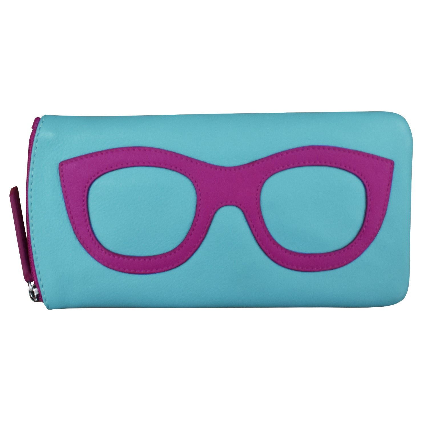 6462 Leather Eyeglass Case - Aegean Blue/ Orchid