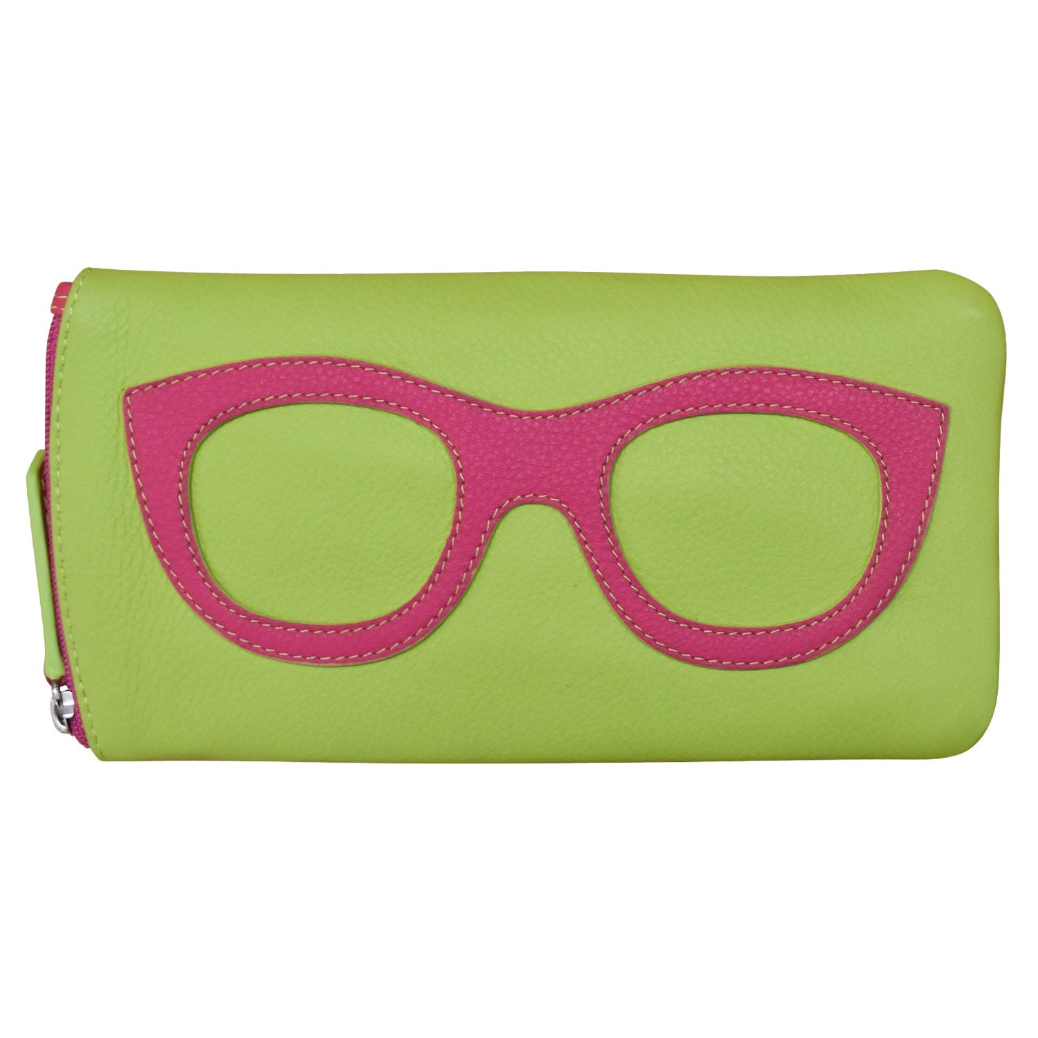 6462 Leather Eyeglass Case - Pear/ Indian Pink