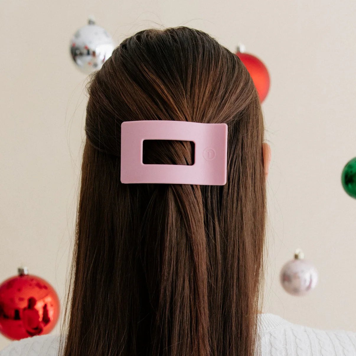 Flat Rectangle Hair Clip \| Small \| Merry Pinkmas