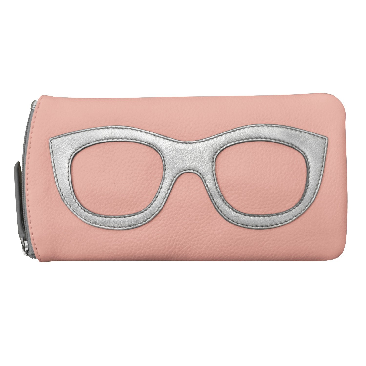 6462 Leather Eyeglass Case - Blush/Silver