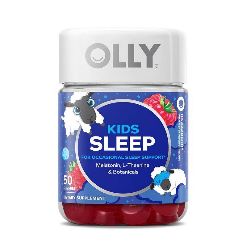 OLLY Kids Sleep Gummies with 0.5 mg Melatonin, Raspberry, 50 count