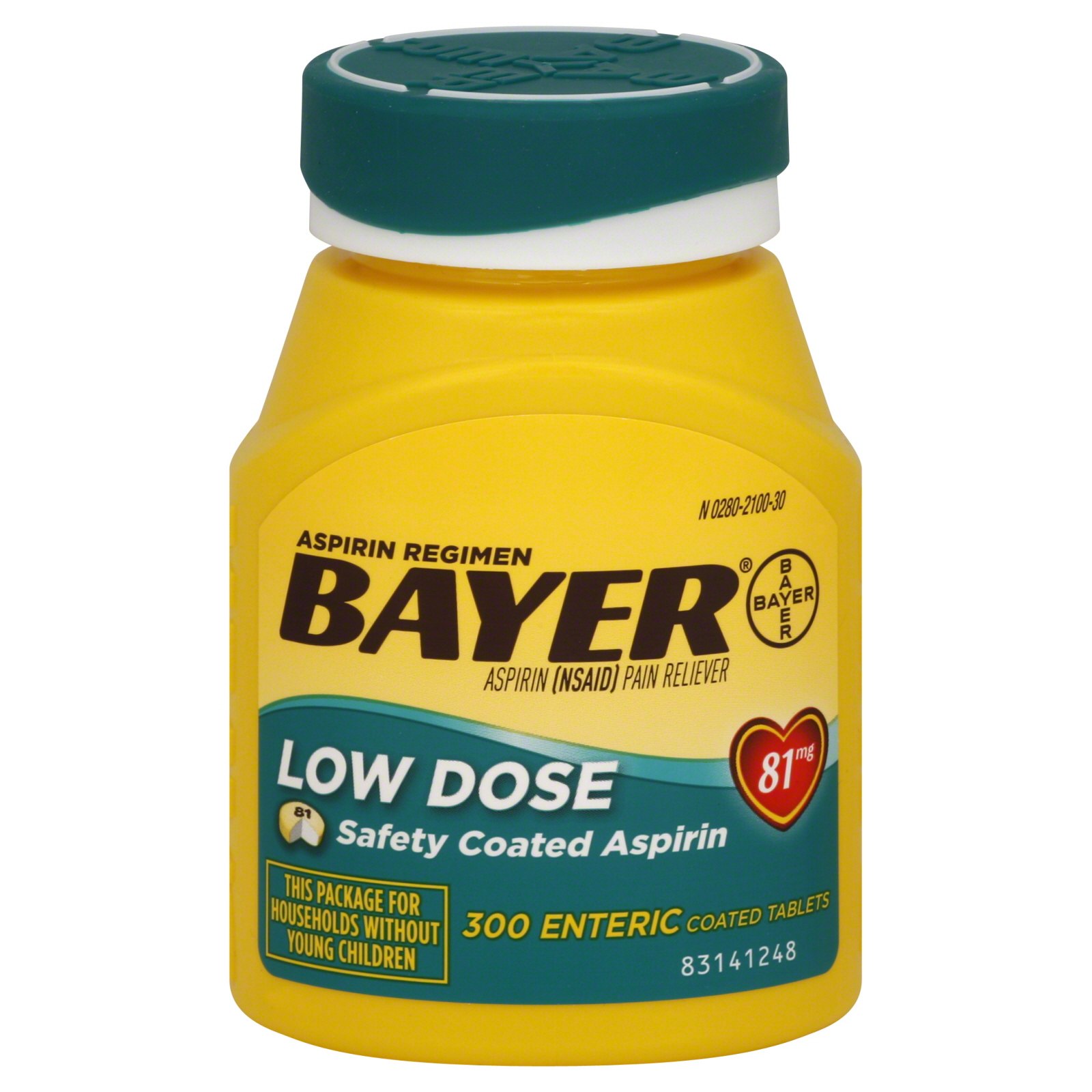 Bayer Aspirin Regimen Low Dose 81 mg Enteric Coated Tablets, 300 count