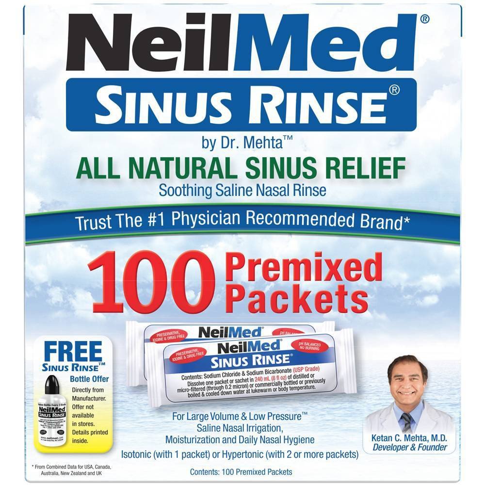 NeilMed Sinus Rinse Regular Refill Packets, 100 count